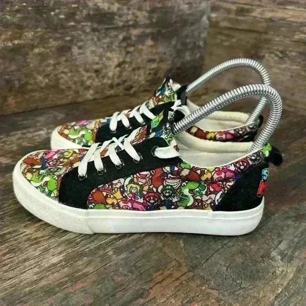 Nintendo Mario Black Kids Shoes Sneakers Size 4